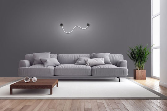 Lamp Wall with Integrated LED and Natural White Light Black 6.5cm
