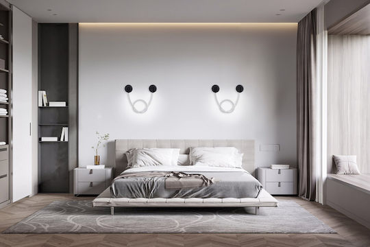 Lamp Wall with Integrated LED and Natural White Light Black 6.5cm