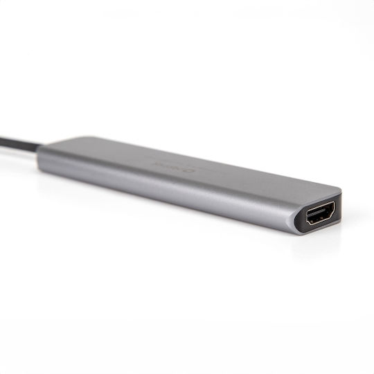 Platinet USB-C Докинг станция с HDMI 4K PD Етърнет Сив (45985)