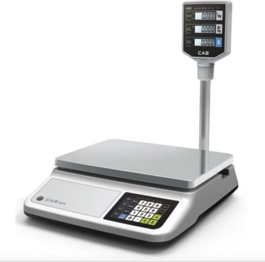 CAS PR-II Elektronisch Einzelhandelswaage mit Säule mit einer Wiegekapazität von 6kg und einer Unterteilung von 2gr