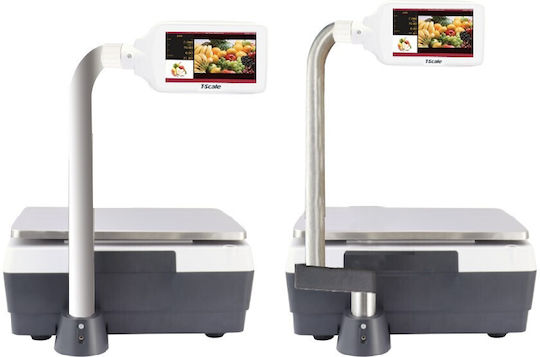 T-Scale Electronic Retail Scale with Column with Weighing Capacity of 30kg and Division 10gr
