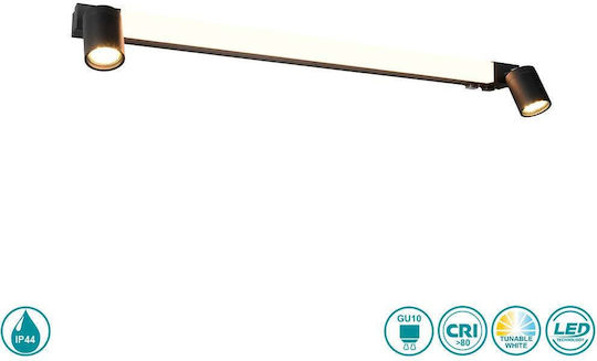 Trio Lighting Модерен Осветително тяло За баня с фасунга GU10 Черен 90x18см.