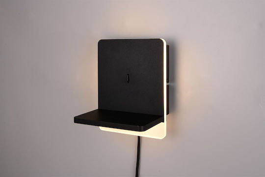Trio Lighting Modern Leuchte Wand mit USB-Anschluss Schwarz 16x16x14cm