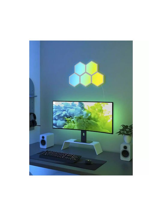 Govee Smart Διακοσμητικό Φωτιστικό Glide Hexa H6061 LED RGBIC Hexagon 5τμχ