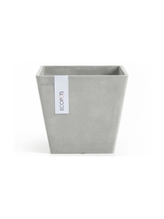Ecopots Roterdam Γλάστρα Πλαστική White Grey 20x20x17.5εκ.