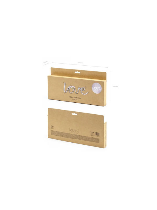 PartyDeco Neon Διακοσμητικό Φωτιστικό LED Θερμό Λευκό 3000K Love 34.5x13εκ.