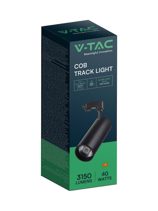 V-TAC Μονό LED Ρυθμιζόμενο Λευκό Σποτ σε Μαύρο Χρώμα