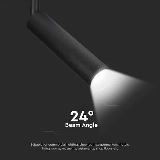 V-TAC Single LED Cool White Spot in Black Color
