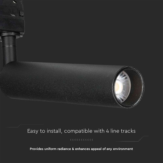V-TAC Single LED Cool White Spot in Black Color