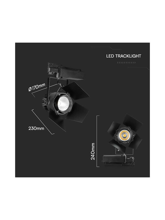 V-TAC Μονό LED Θερμό Λευκό Σποτ σε Μαύρο Χρώμα