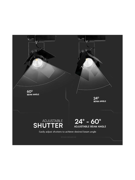 V-TAC Μονό LED Θερμό Λευκό Σποτ σε Μαύρο Χρώμα