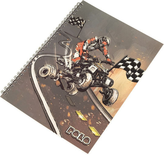 Polo Design Τετράδιο Σπιράλ 17x25cm 2 Θεμάτων Quad Bike 919001-8278