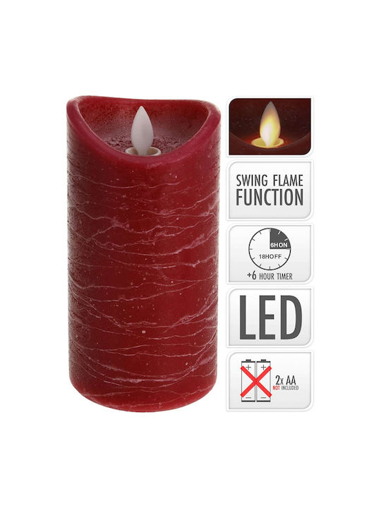 JK Home Decoration Decorative Lamp Wax Polish LED Battery Red