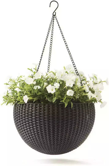 Keter Γλάστρα Πλαστική Brown/golden 35x35x22εκ.