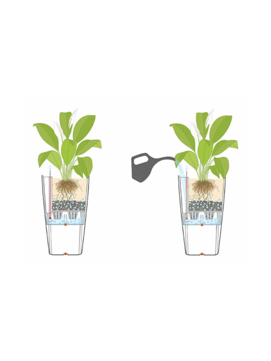 Lechuza Cubico Premium Self-watering Pot Plastic 40x40x75cm.
