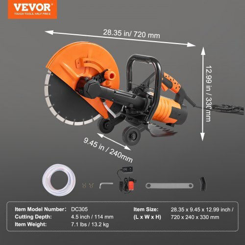 Vevor 305mm Concrete Cutter 2800w Ddhntj1800w12hek8v2