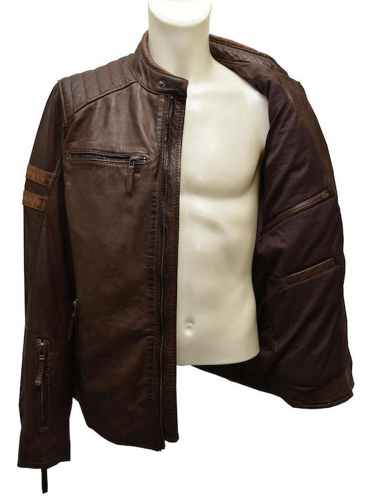 Dermatina 100 Biker Leather Jacket Coffee Bean