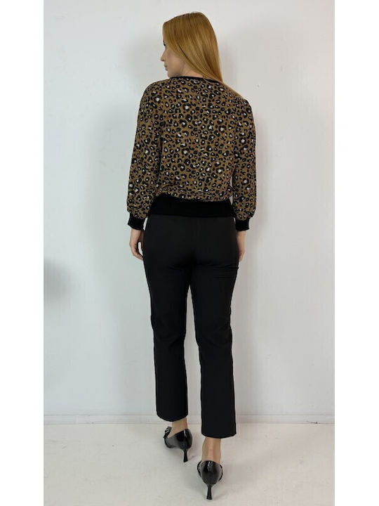 Γυναικεία Μπλούζα Μακρυμάνικη Animal Print Πολύχρωμη