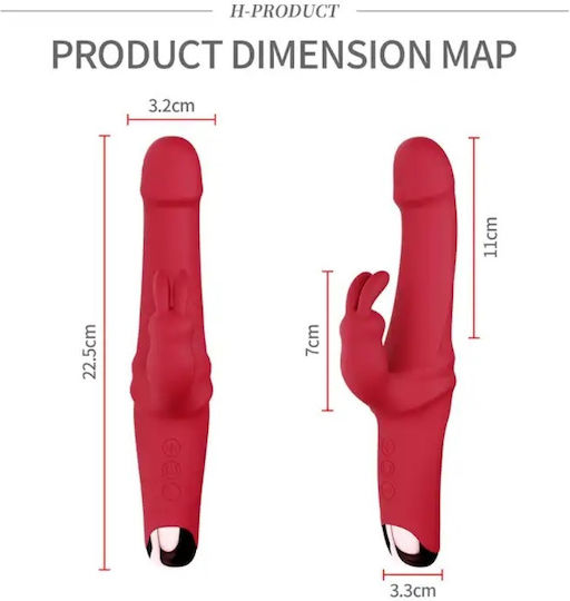 Smd Bunnie Hero Rabbit Clitoral Stimulation G Spot Vibrator 2-in-1 Double Vibrator 10 Vibrating Modes Red