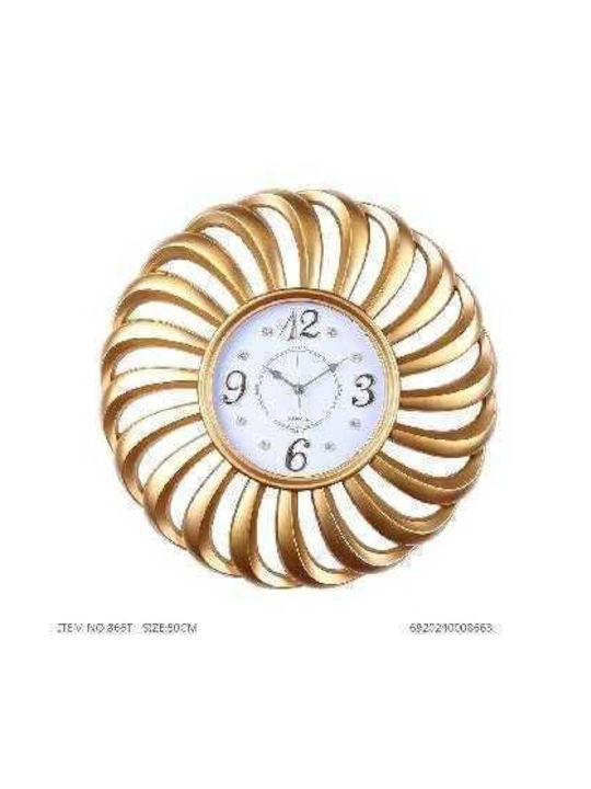 Antique Wall Clock Plastic Gold Ø50cm