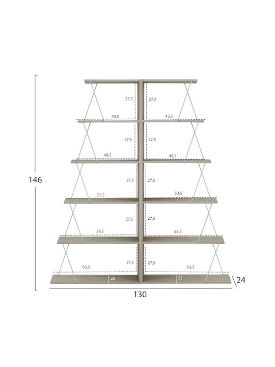 Bookcases Mini Tars Sonama-white 2pcs 65x24x146cm