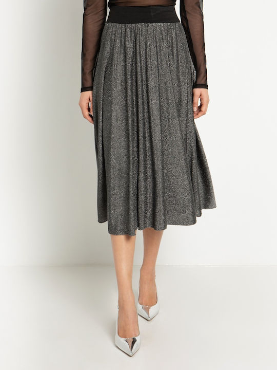 Toi&Moi Midi Skirt Cloche in Silver Color