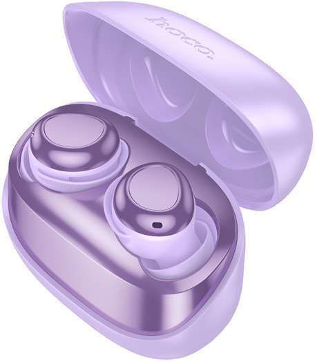 Hoco EW200 In-ear Bluetooth Handsfree Ακουστικά με Θήκη Φόρτισης Μωβ