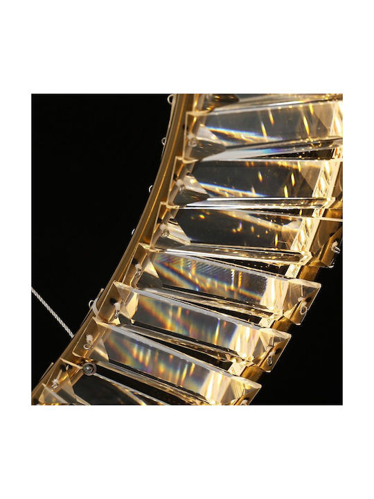 Toolight Hängelampe Gold mit Kristallen