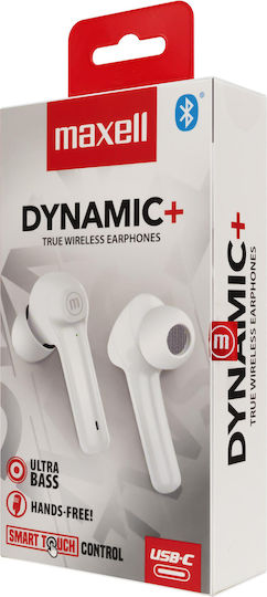 Maxell Dynamic+ In-ear Bluetooth Handsfree Ακουστικά με Θήκη Φόρτισης Λευκά