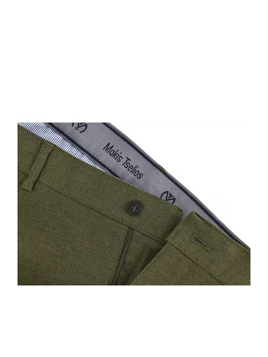 Makis Tselios Fashion Trousers Chino Oil Green