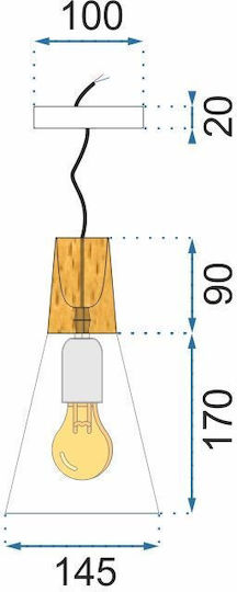 Toolight Κρεμαστό Φωτιστικό Λευκό με Ντουί E27