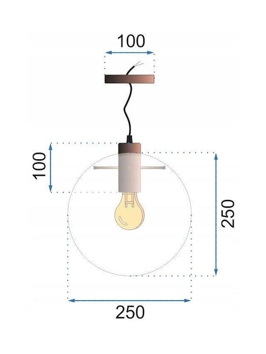 Toolight Hängelampe Schwarz