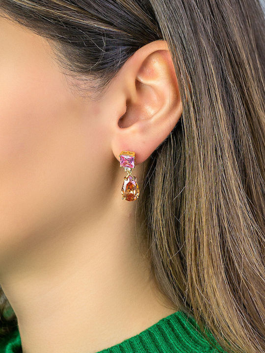 Luxenter Earrings made of Silver Gold Plated with Stones