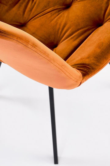 K519 Dining Room Velvet Chair Cinnamon 54x63x86cm