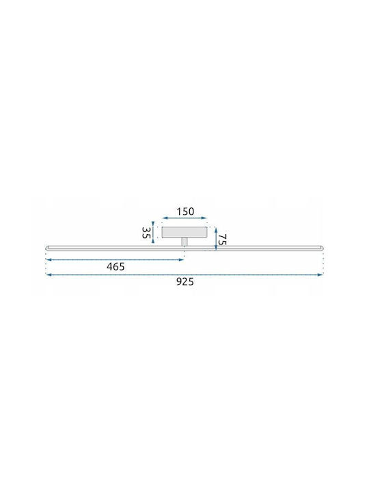Toolight Leuchte Wand mit Integrierter LED und Neutralweißes Licht Schwarz 92cm