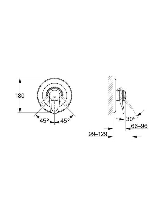 Grohe Built-in Faucet Mixer for Shower 2 Exits White