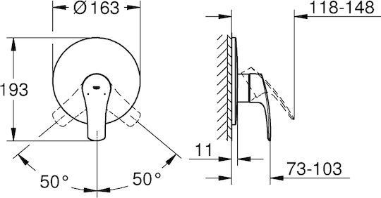 Grohe Built-in Faucet Mixer for Shower 1 Exit Black