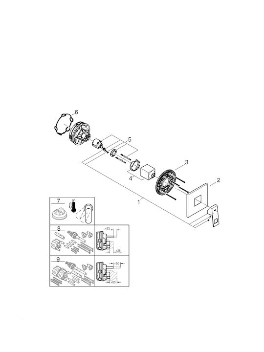 Grohe Built-in Faucet Mixer for Shower 1 Exit Inox Silver