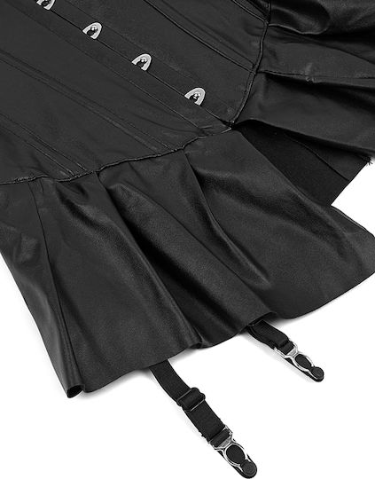 14 Pieces Plastic Bones Leather Corset Mini Dress