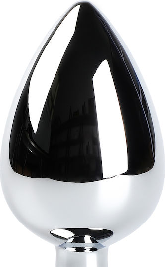 Small Size Metallic Anal Plug White Black Color Tail