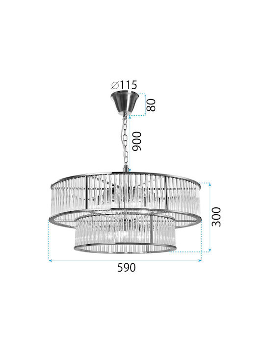 Toolight Kronleuchter mit Kristallen OSW-05102