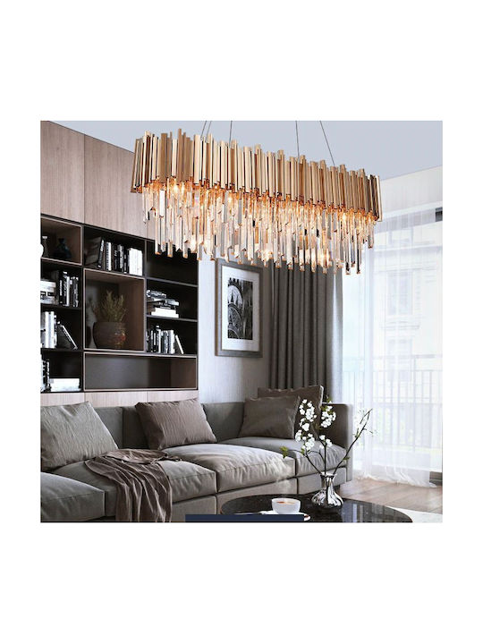 Toolight Πολυέλαιος LED με Κρύσταλλα Χρυσός OSW-00683