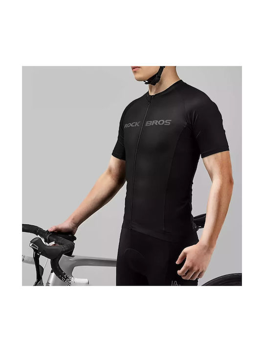 Rockbros Ανδρική Κοντομάνικη Μπλούζα Road Bike Μαύρη