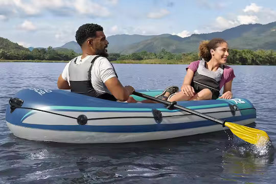 Bestway Hydro Force Trek X2 Inflatable Boat for 1 Person Blue with Oars & Pump 232x118cm