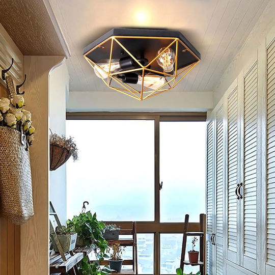 Toolight Deckenleuchte Gold mit Fassung E27