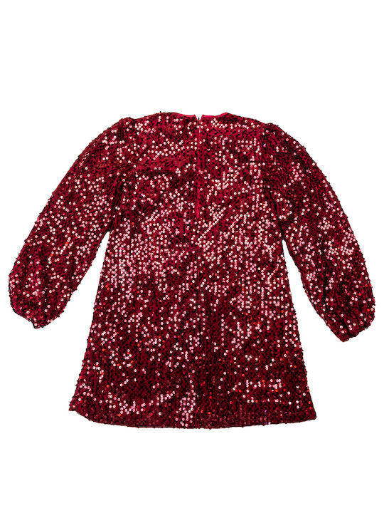 Funky Children's Dress Velvet Bordeaux