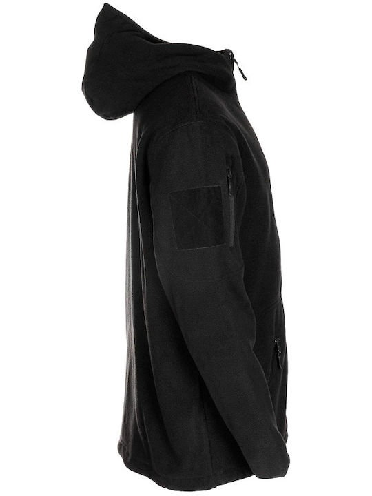 MFH Tactical Cardigan de vânătoare Fleece Negru