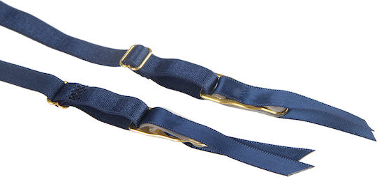 Blauer Spitzenstrumpfhalter mit Panty