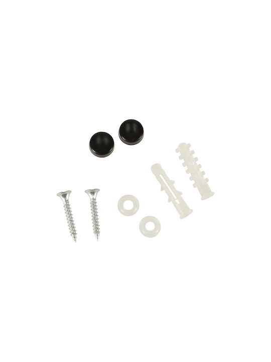 ikonka Plastic Wall Hanger 4 Hooks Black
