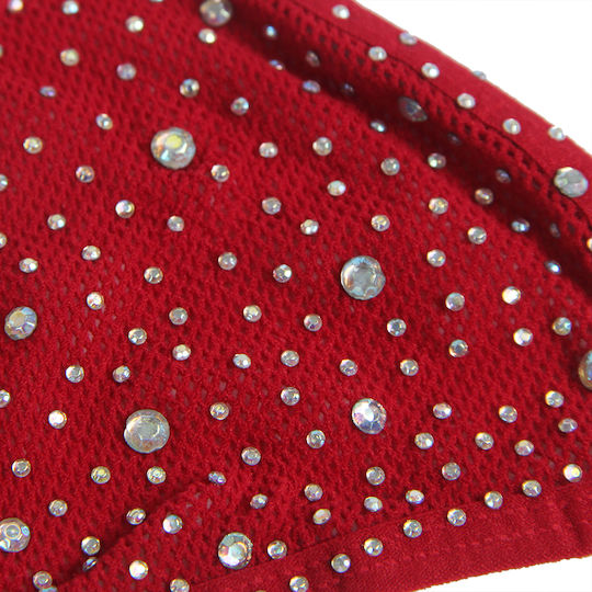 Red Sexy Diamond Fishnet Bodystocking Gloves